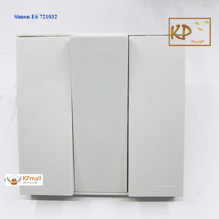 Công tắc ba 2 chiều 16A chuẩn vuông cao cấp Simon E6 721032