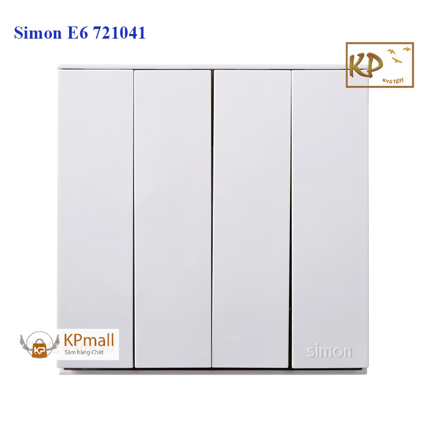Công tắc bốn, 1 chiều mặt vuông Simon E6 721041