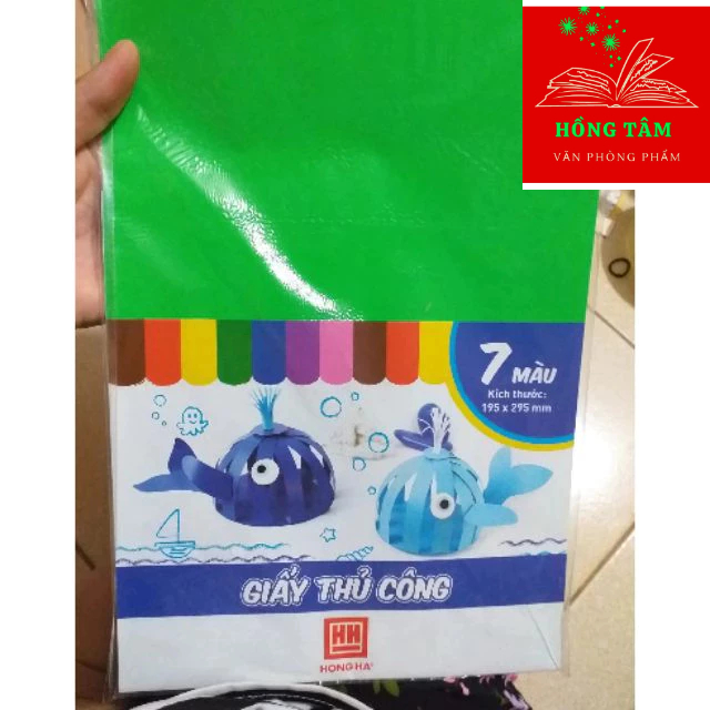Combo 5 tập Giấy thủ công hồng hà 7 màu