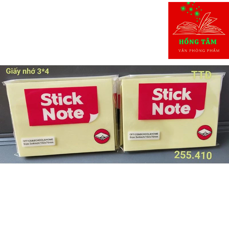 Giấy nhớ 3*4 màu vàng(giấy note wintex)
