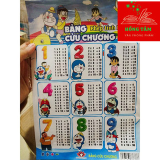 Combo 2 tờ BẢNG CỬU CHƯƠNG 2 MẶT CỘNG TRỪ/NHÂN CHIA