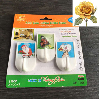Vỉ 2 móc dán tường có đinh đóng - giao hình ngẫu nhiên