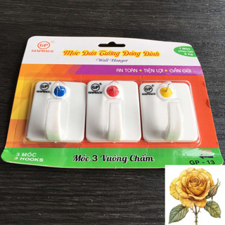 Vỉ 2 móc dán tường có đinh đóng - giao hình ngẫu nhiên