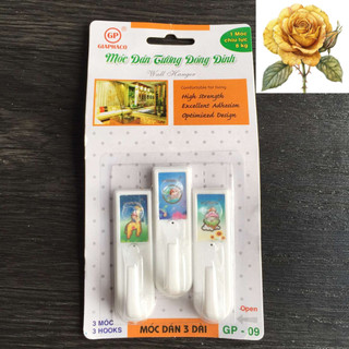 Vỉ 2 móc dán tường có đinh đóng - giao hình ngẫu nhiên