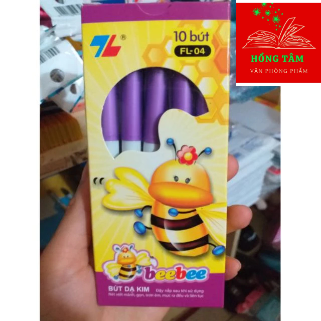Hộp 10 bút dạ kim beebee tím
