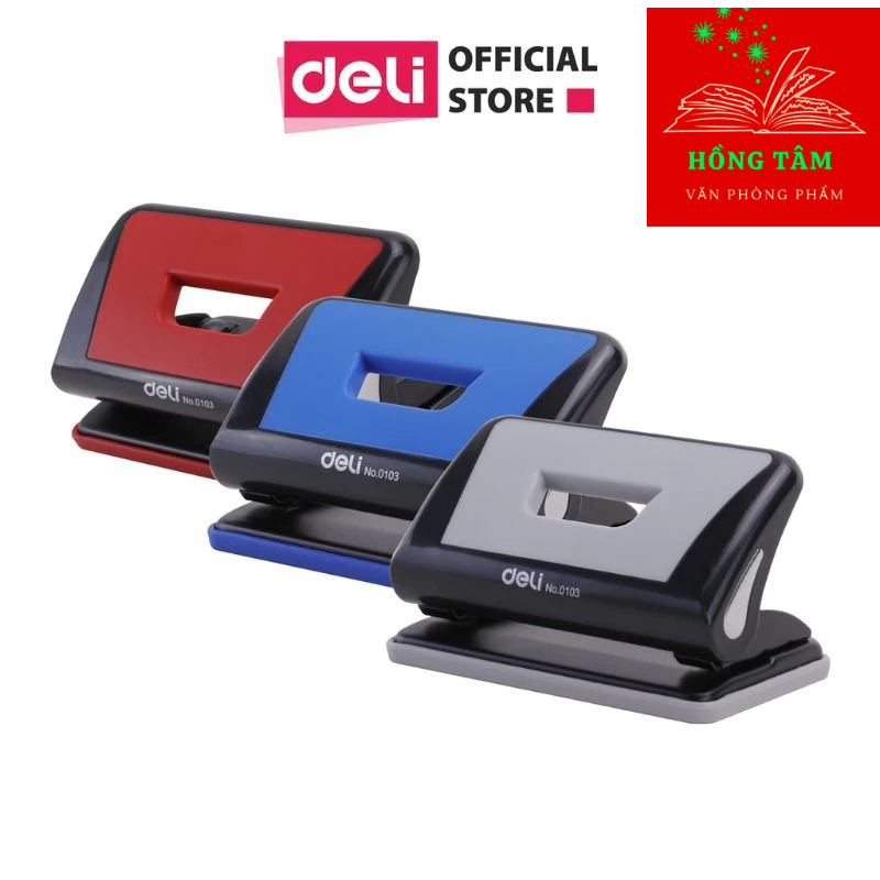 Máy đục lỗ 10 tờ Deli 0103(Máy dập lỗ Deli)