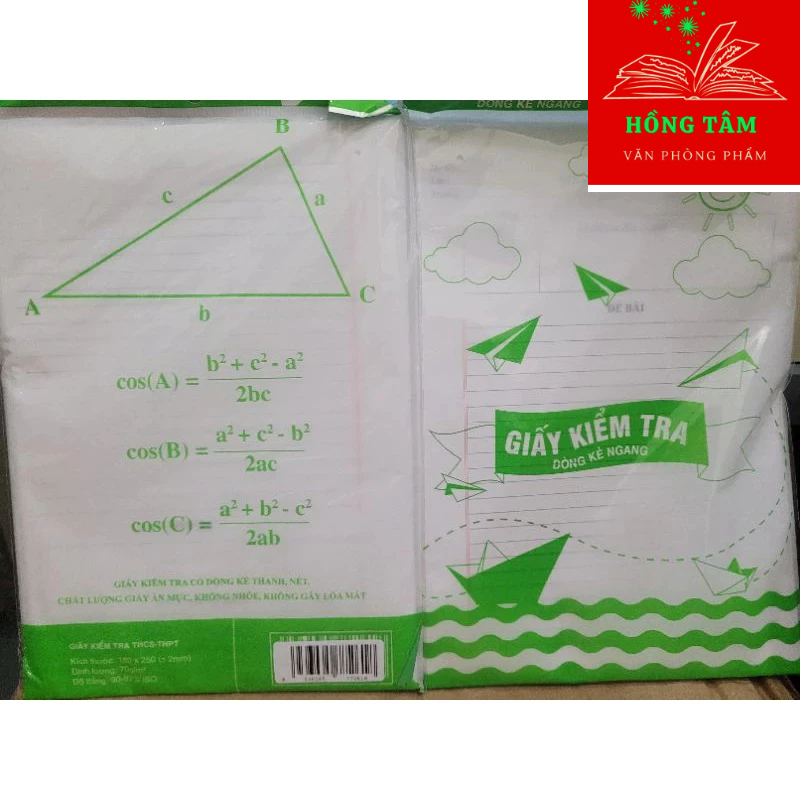 Giấy kiểm tra kẻ ngang cấp 2 (20 tờ đôi+10 tờ đơn)