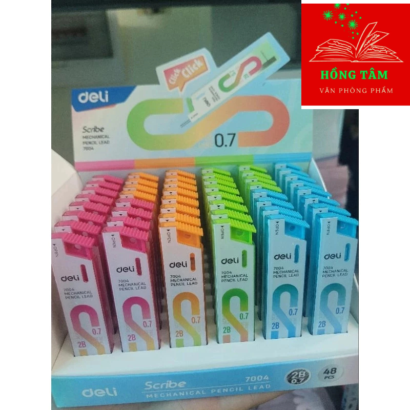 Combo 3 tuýp Ruột chì kim 0.5mm DELI 7003, 0.7 DELI 7004
