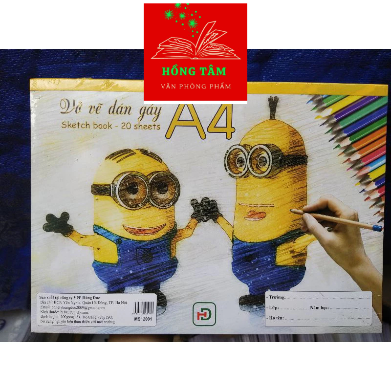 Combo 3 Quyển Vở vẽ A4 HD dày đẹp