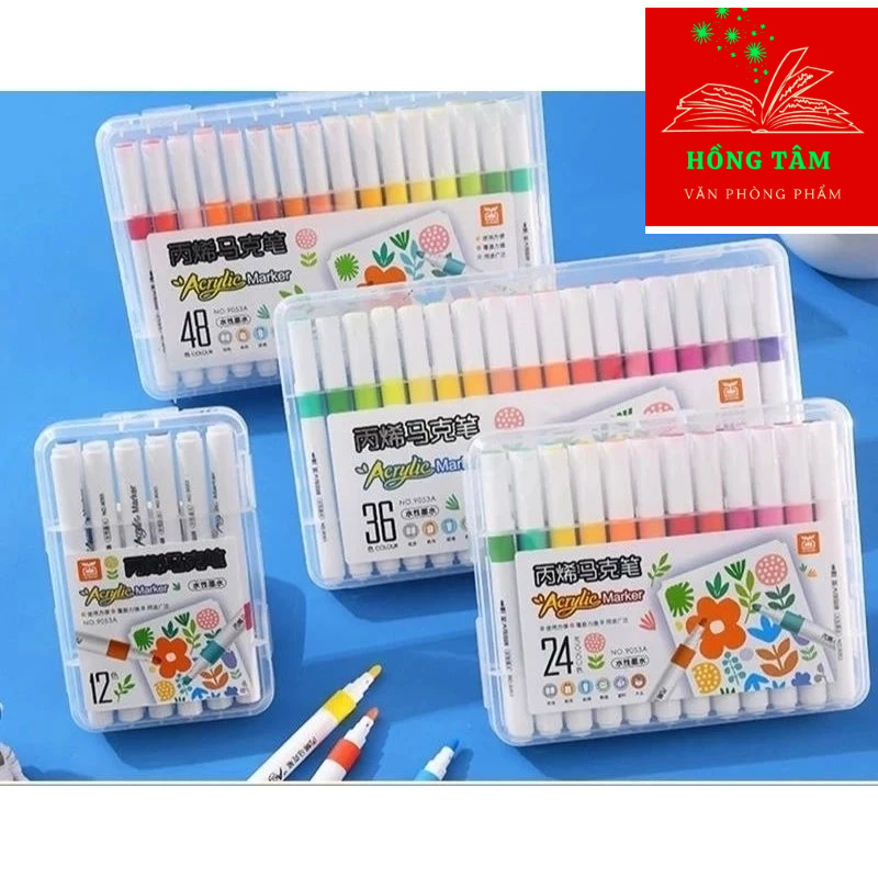 Bộ màu Acrylic Marker vẽ trên mọi chất liệu 12/24/36/48/60 màu tăng 50% màu