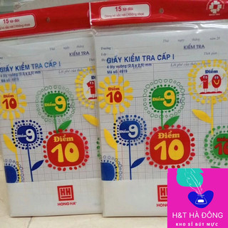  Combo 3 Tập Giấy kiểm tra cấp 1 Hồng Hà 4919- 15 tờ đôi 