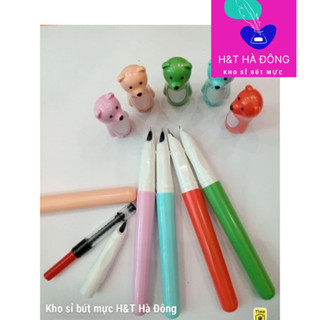 Bút máy bơm mực gấu ngắn kute ngòi êm