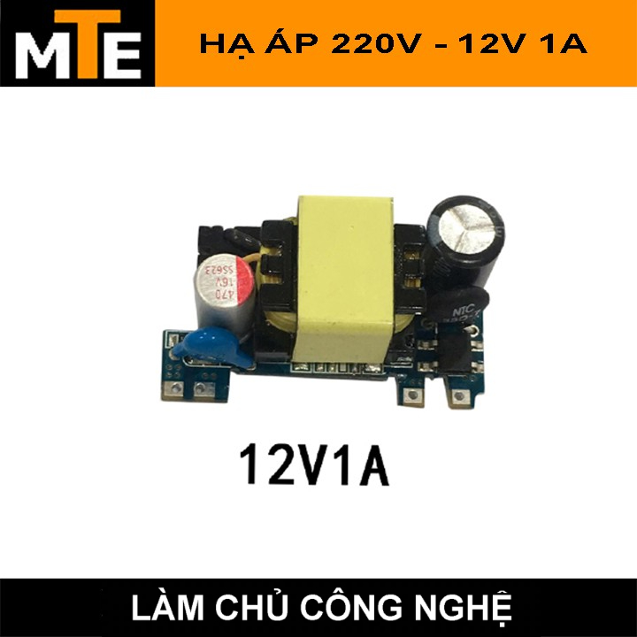 Mạch nguồn hạ áp mini 220V - 12V 1A 1 hàng chân cực nhỏ gọn thích hợp cho các dự án IOT