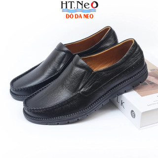  Giày lười nam da bò đế bằng giày thô da bò xịn - HT.NeO 