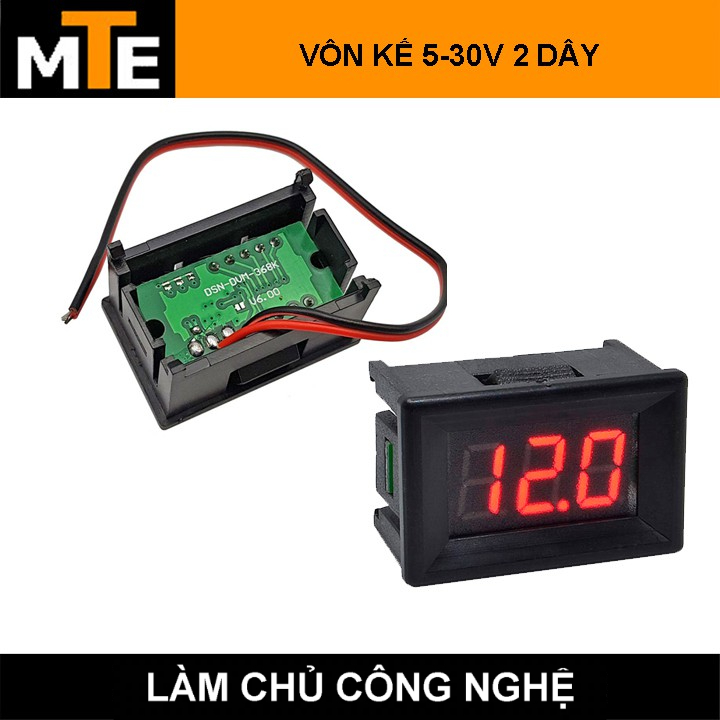 Đồng hồ led đo điện áp 1 chiều DC 5- 30V 0.36"