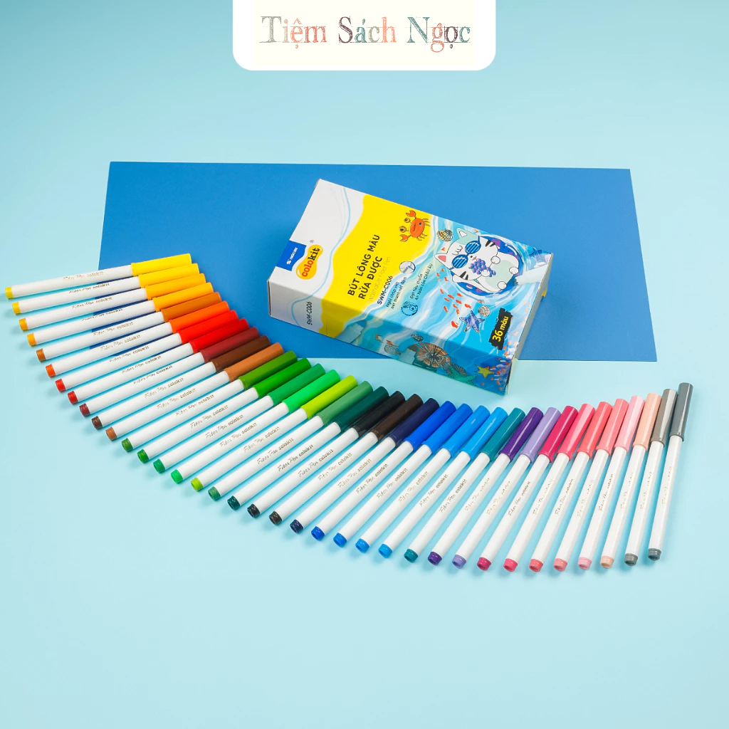 Bút lông màu rửa được Fiber Pen 36 màu Thiên Long Colokit - tiêu chuẩn Châu Âu an toàn sử dụng tô mà