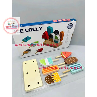 Đồ chơi vỉ kem bằng gỗ cho bé 𝐁𝐈𝐊𝐎 𝐒𝐇𝐎𝐏