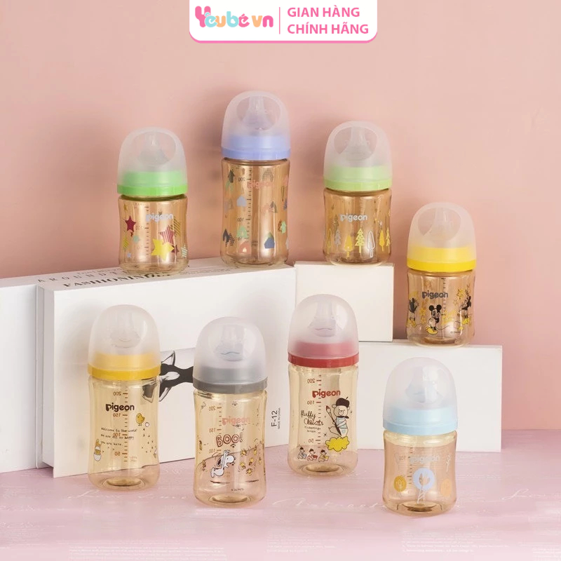 Bình Sữa Pigeon PPSU Plus YEUBEVN Nội Địa Nhật Cho Bé Đủ Dung Tích Hình Dáng Đa Dạng Cho Mẹ Lựa Chọn