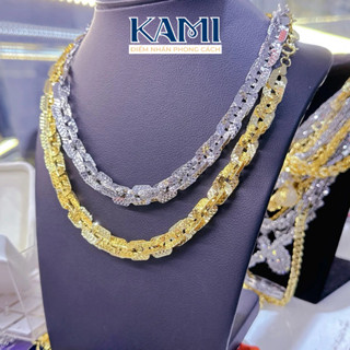 Dây chuyền xoắn vuông bự 10ly chạm 4d Kami trang sức sỉ