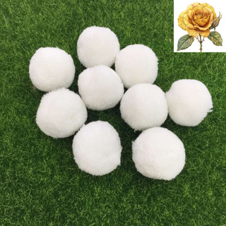 Ba cục bông len tròn 3cm - màu ngẫu nhiên