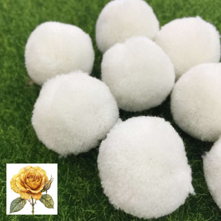 Ba cục bông len tròn 3cm - màu ngẫu nhiên