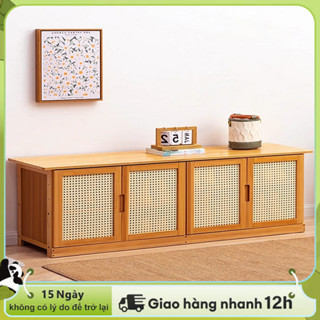 LACCOHUG gỗ tre tự nhiên kệ giày gỗ Tủ giày thông minh cửa lùa cửa gấp sơn bóng chống nước mối mọt