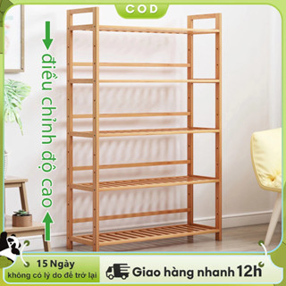 LACCOHUG Kệ giày dép Giá để giày bằng tre chất lượng cao 6/5/4/3 tầng, thiết kế gọn gàng và tiện lợi