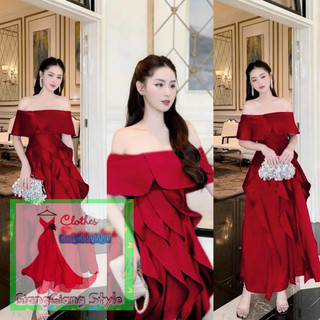 VÁY CÚP XÒE TRỄ VAI PHÓI BÈO CHYAJ DỌC HOA DÂY RỜI 120824