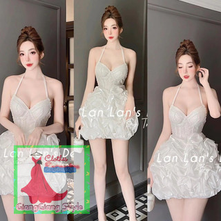 VÁY CỔ YẾM ĐÍNH KIM SA PHỐI TÙNG BÈO 030924