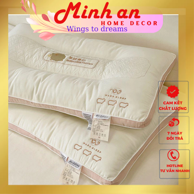Ruột gối ngủ mát xa vải tencel cao cấp bông micro lông vũ MINH AN HOME DECOR