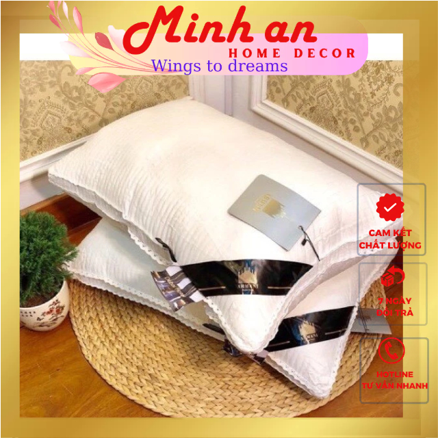 Ruột gối Dubai trần - gối lông vũ cao cấp BỘ 2 CHIẾC KT 50*70 MINH AN HOME DECOR