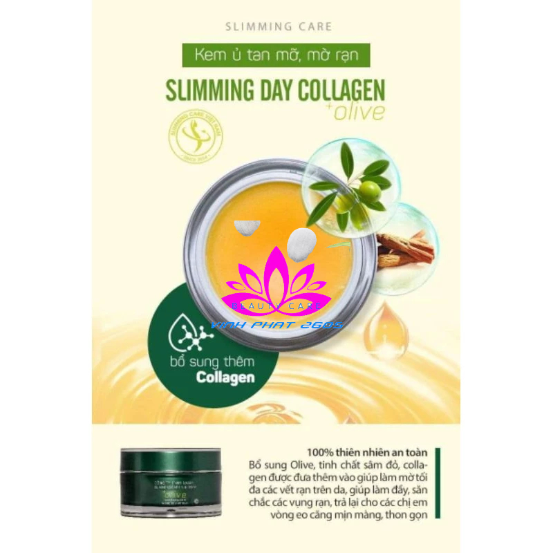 *Chính Hãng*Kem Tan Mỡ Bụng Slimming Day Collagen +Olive Thế Hệ Mới
