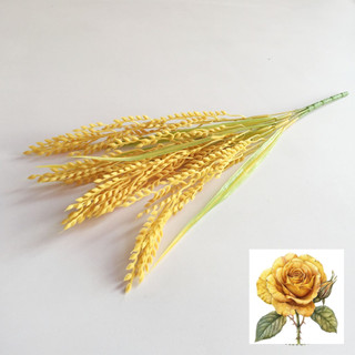 Bụi cây bông lúa vàng - cây hoa giả cao cấp