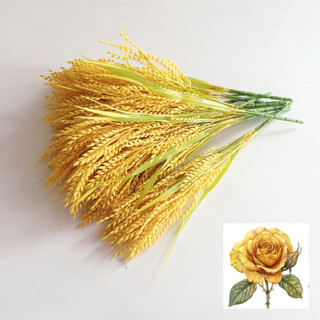 Bụi cây bông lúa vàng - cây hoa giả cao cấp