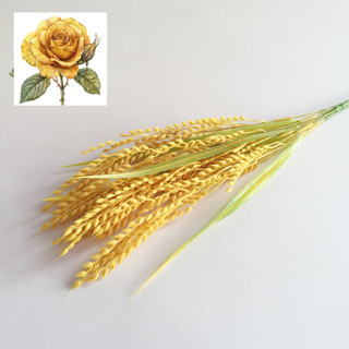 Bụi cây bông lúa vàng - cây hoa giả cao cấp