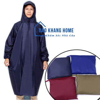 Áo Mưa Vải Dù Kín Người Siêu Bền 1 Người Áo Mưa Không Xẻ Hàng Cao Cấp dài 1m4