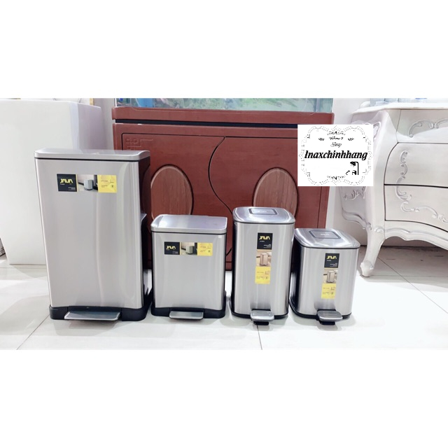 Thùng rác JAVA inox304 hàng cao cấp đạp vuông 9l ,12l,20l,30l