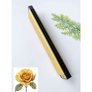 Kèn hamonica 24 lỗ cao cấp màu vàng