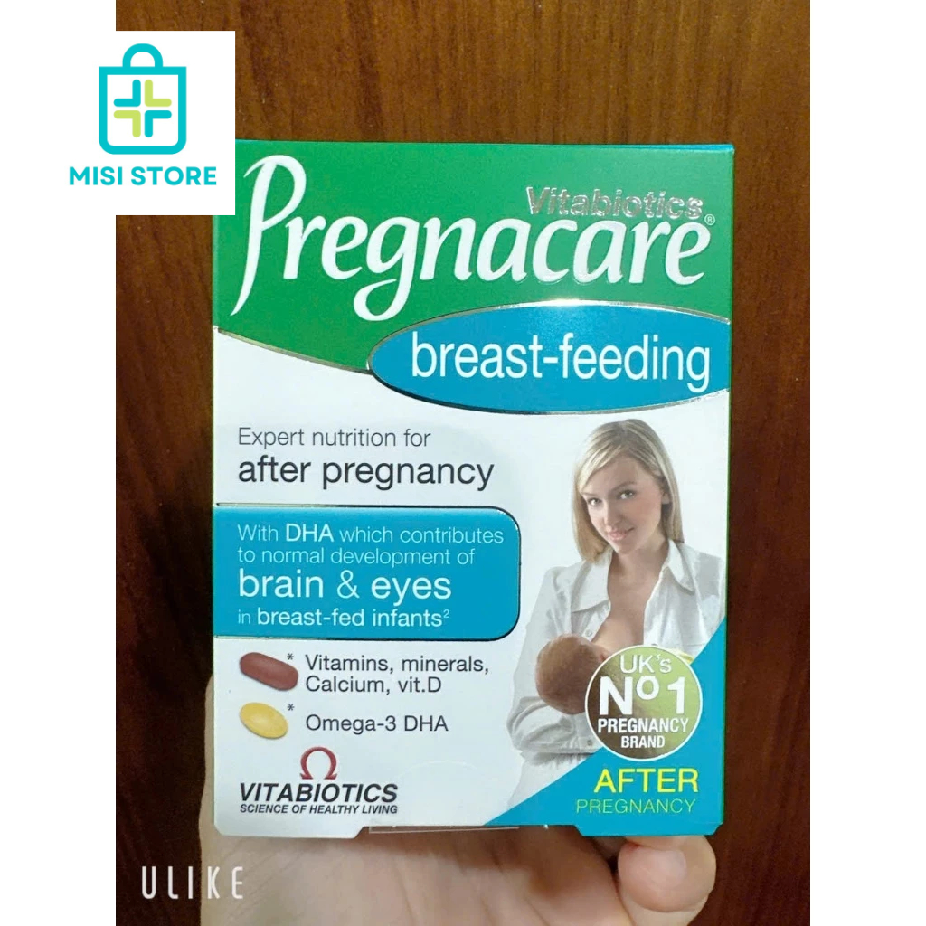 Bộ đôi Viên lợi sữa cỏ cà ri và Vitamin tổng hợp bú Anh Pregnacare Breast-feeding