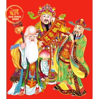  Phúc Lộc Thọ - Tranh Đính Đá 5D Tự Hoàn Thành Kích thước 30x40cm Tranh Gắn Đá DIY 