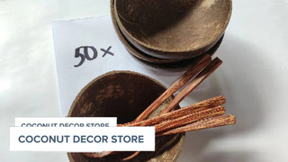 Combo 50 CHÉN GÁO DỪA VÀ MUỖNG GỖ DỪA