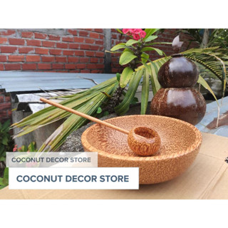 Tô gỗ dừa đựng rượu | Bát gỗ dừa cao cấp tặng kèm 1 gáo múc