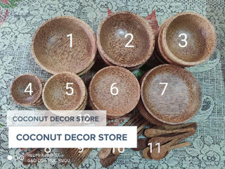 [Combo] - Chén gỗ dừa + Muỗng gỗ dừa