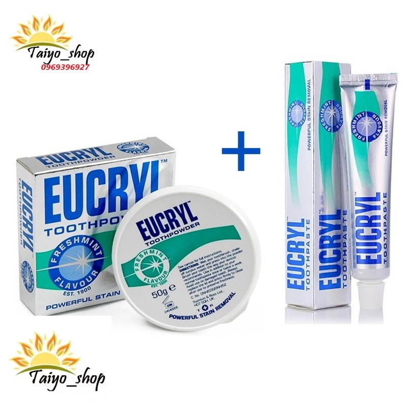 Combo kem đánh răng và bột làm trắng răng Eucryl