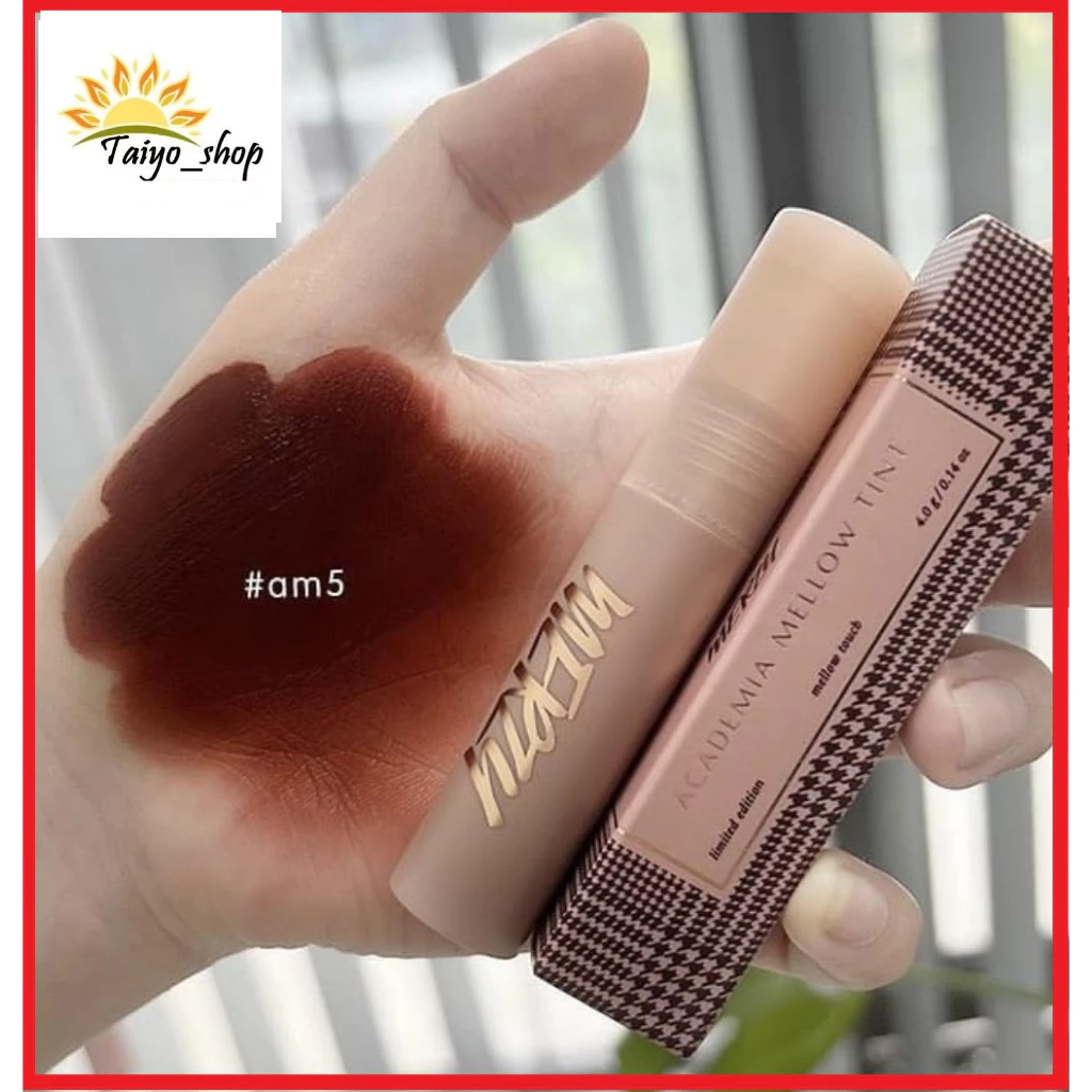 Son kem siêu lì, chuẩn màu, mịn mướt như bơ Merzy Academia Mellow Tint 4g #AM5 Rusty Statue: Đỏ cam 