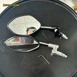 Bộ Kính Xoay 360 Độ Mẫu AB Chân Nhôm Cnc Tặng Lục Giác ốc Độn Chân Kính-gương chiếu hậu