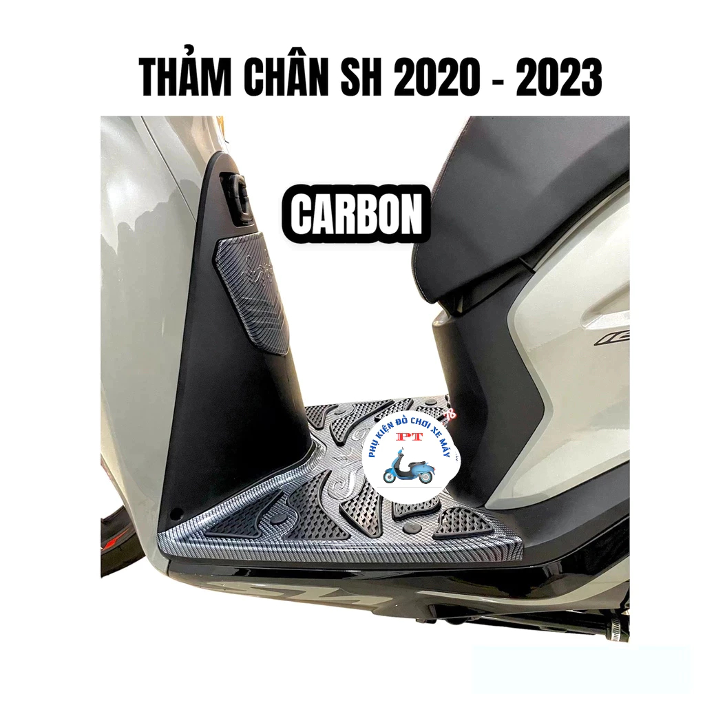 Thảm lót chân SH - Dùng chung xe SH 2020-2026 125, 150, 160i - Carbon kết hợp gờ cao su dày
