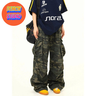 [SẴN XL] Quần jeans rằn ri nhiều túi phong cách đường phố Mỹ thời trang cho nam và nữ quần dài ống đứng đường phố