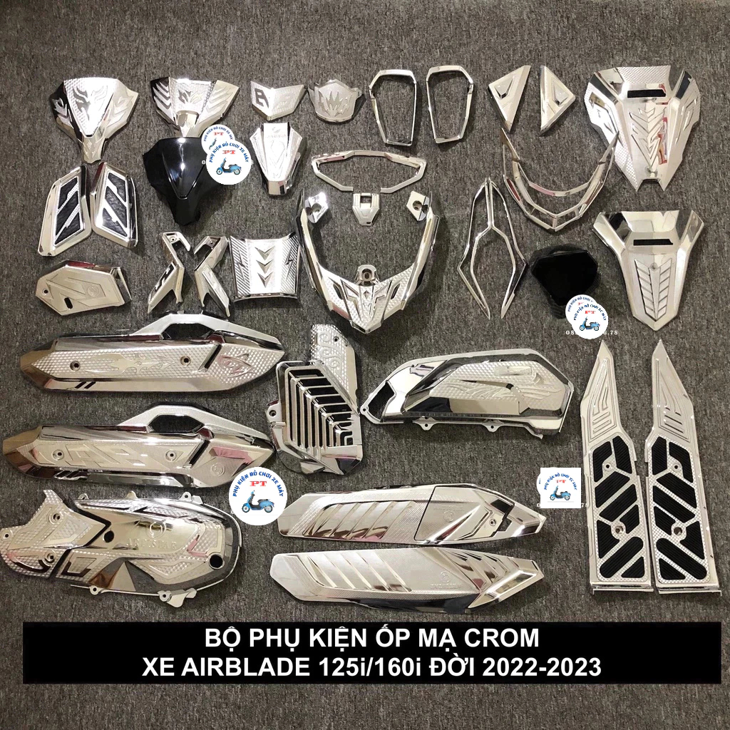 Phụ Kiện Ốp Xe AirBlade (AB) 2022 - 2025 đời mới - Xi Mạ crom - Phụ Kiện Xe Máy AirBlade