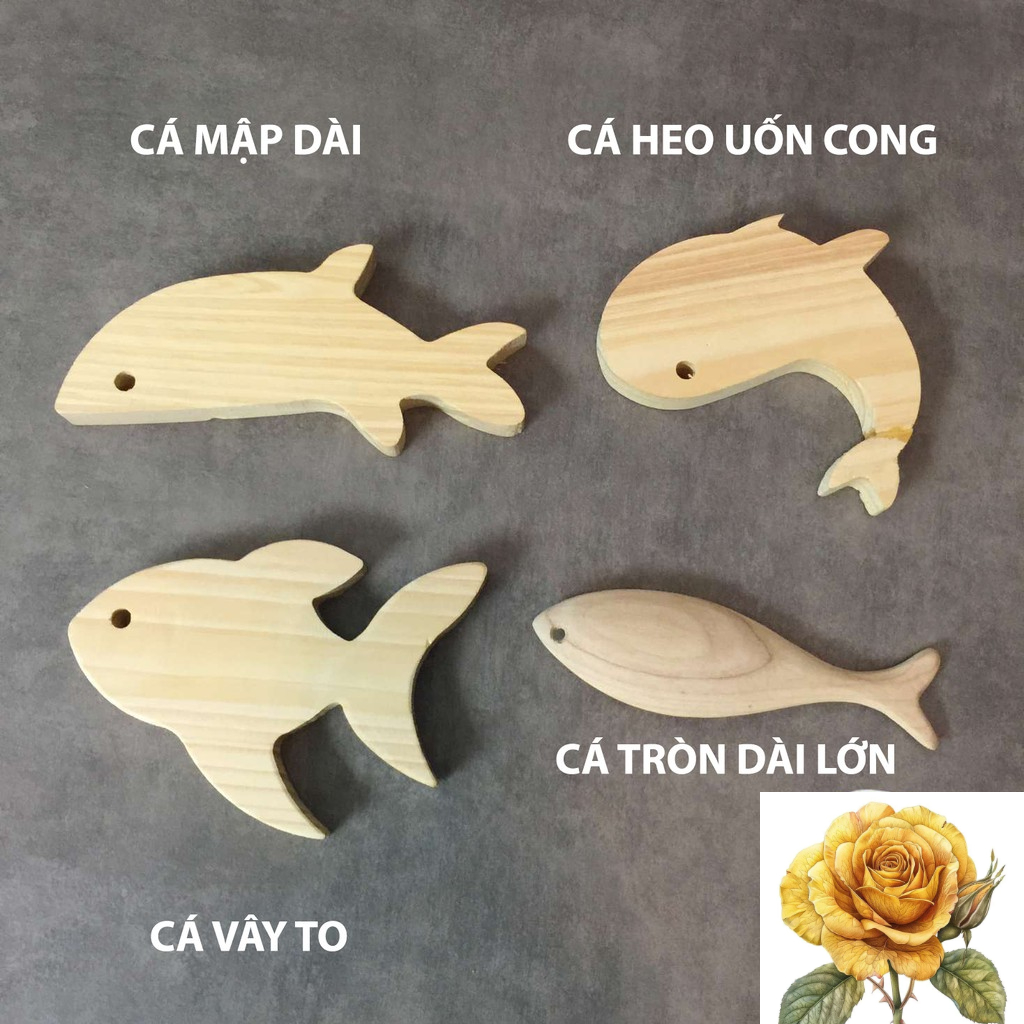 Cá gỗ - gỗ thông tự nhiên - chọn cá